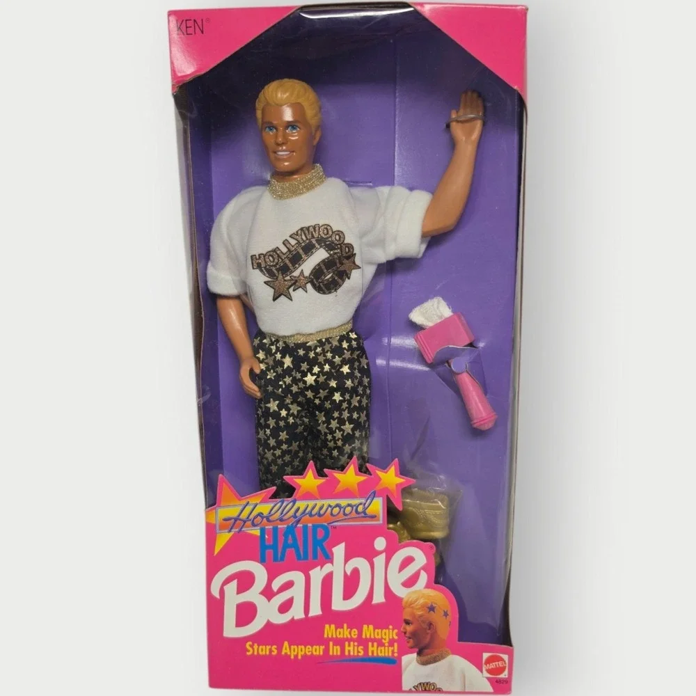 NEW Vintage 1992 Hollywood Hair Ken Doll ~Make‎ Stars In His Hair Mattel #4829
